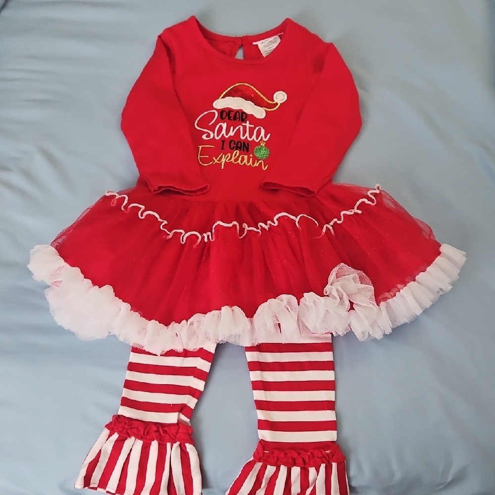 Red and White Santa Kids Dress